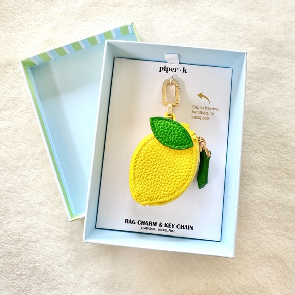 Piper K Accessories - Viral Piper K Lemon Zipper Pouch Key Chain / Bag Charm